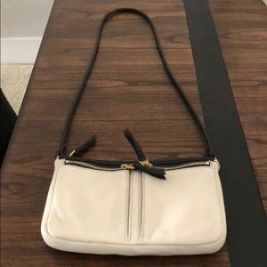 Fossil black and off white cross body purse